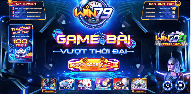 Giao diện của cổng game WIN79